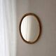 Oval pine mirror Glasmaster Markaryd Sweden 1970s