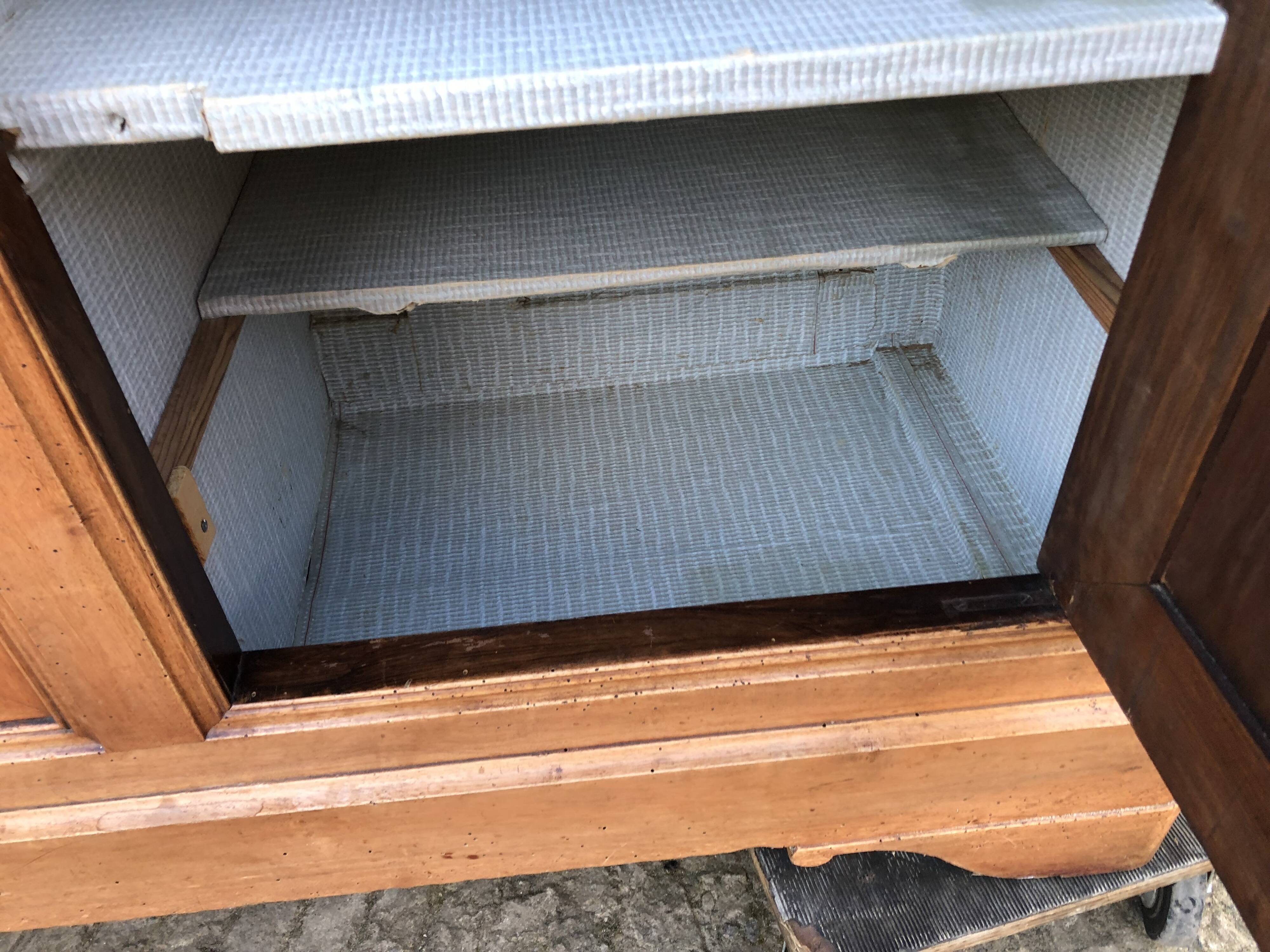 Louis Philippe style sideboard in solid walnut with 3 doors and 1 pull-out shelf.