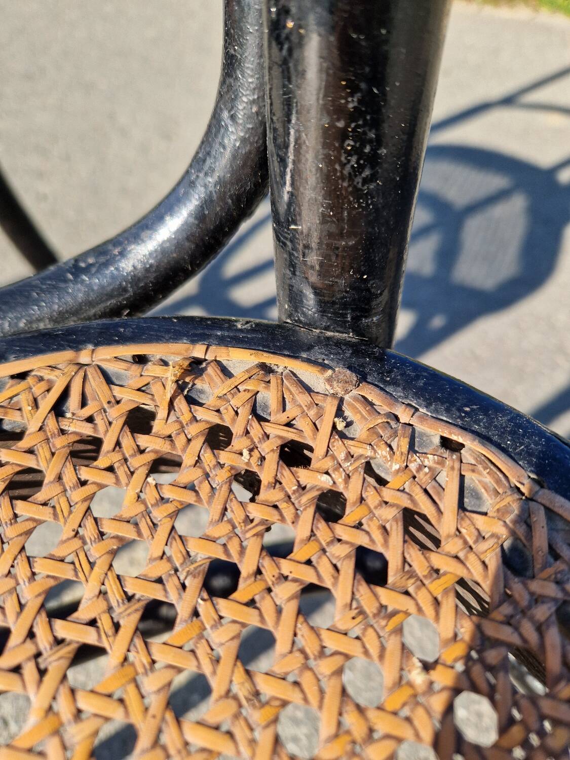 Set of 2 cane bistro chairs