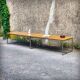 XXL coffee table in oak and chrome steel