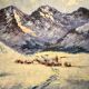 Table, winter landscape under snow 50/60s