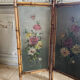 Old bamboo screen and painted sheet metal 82x60
