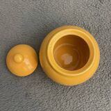 Pot couvert à sel ou sucre signé Lethu • Poterie Jaune citron