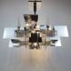 Vintage metal chandelier by Gaetano Sciolari, Italy, 1950s