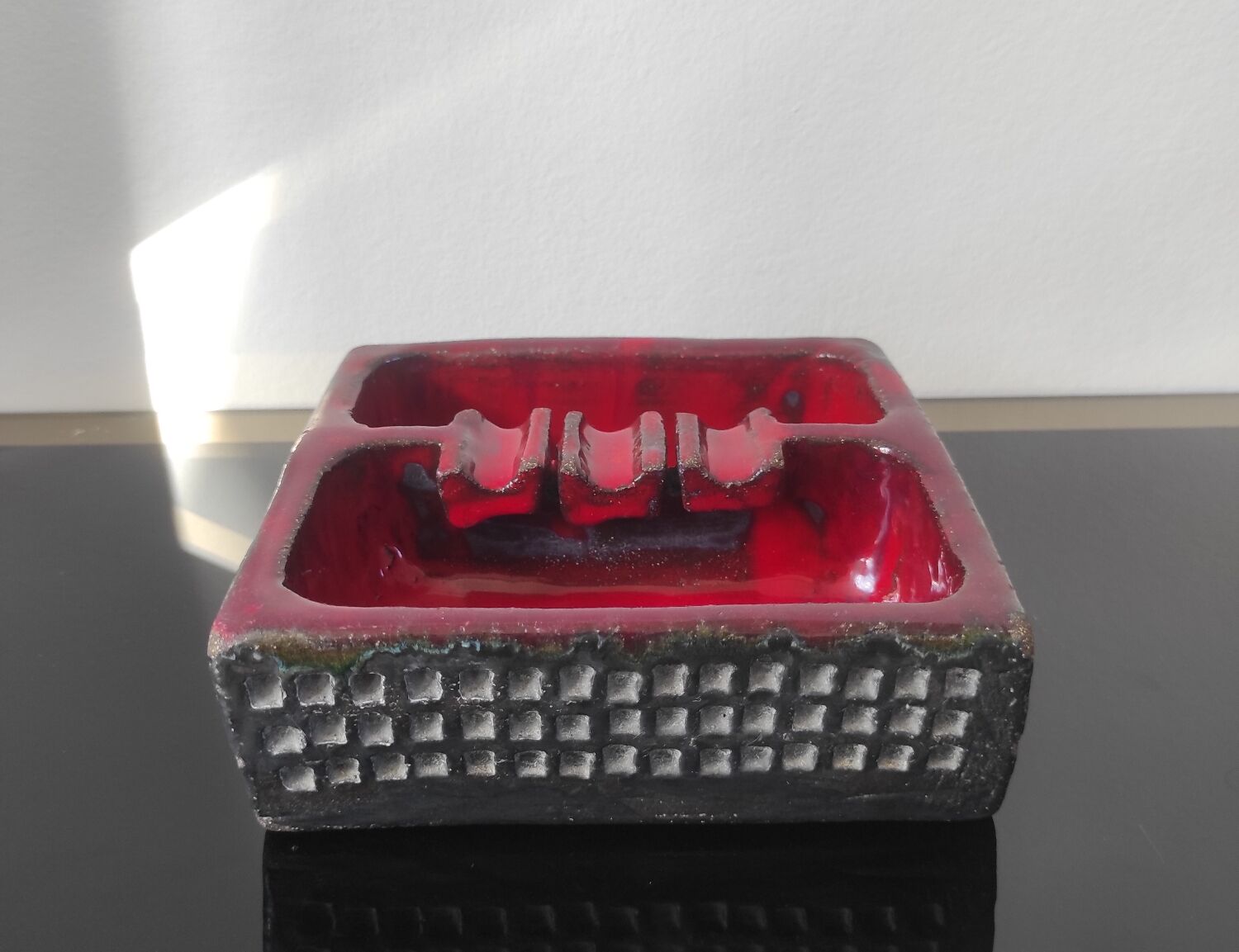 Vintage brutalist ceramic ashtray