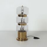 Large Floor Lamp of Mouth Blown Bubble Glass and Brass, 1970s