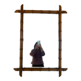 Vintage bamboo mirror, 90x65 cm