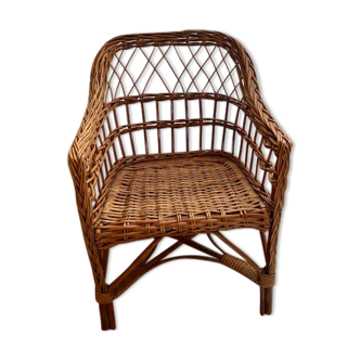 Fauteuil enfant rotin