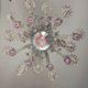 Rezzonico Venetian chandelier in colorless, blue and red Murano glass, circa