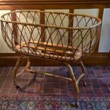 Vintage rattan cradle