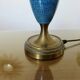 Blue and bronze crackle ceramic lamp