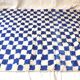 Majorelle Blue Moroccan Checkerboard Rug. Handmade, 100% pure wool. 255x165cm