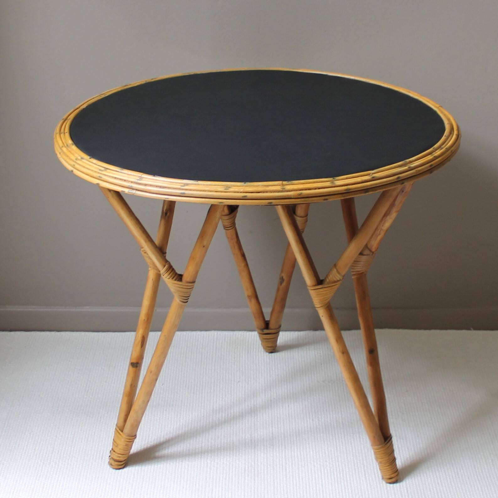 Vintage rattan high table