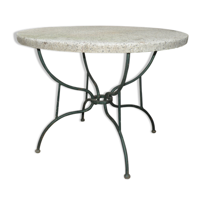 Table ronde d'extérieur, jardin année 1950