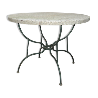 Table ronde d'extérieur, jardin année 1950