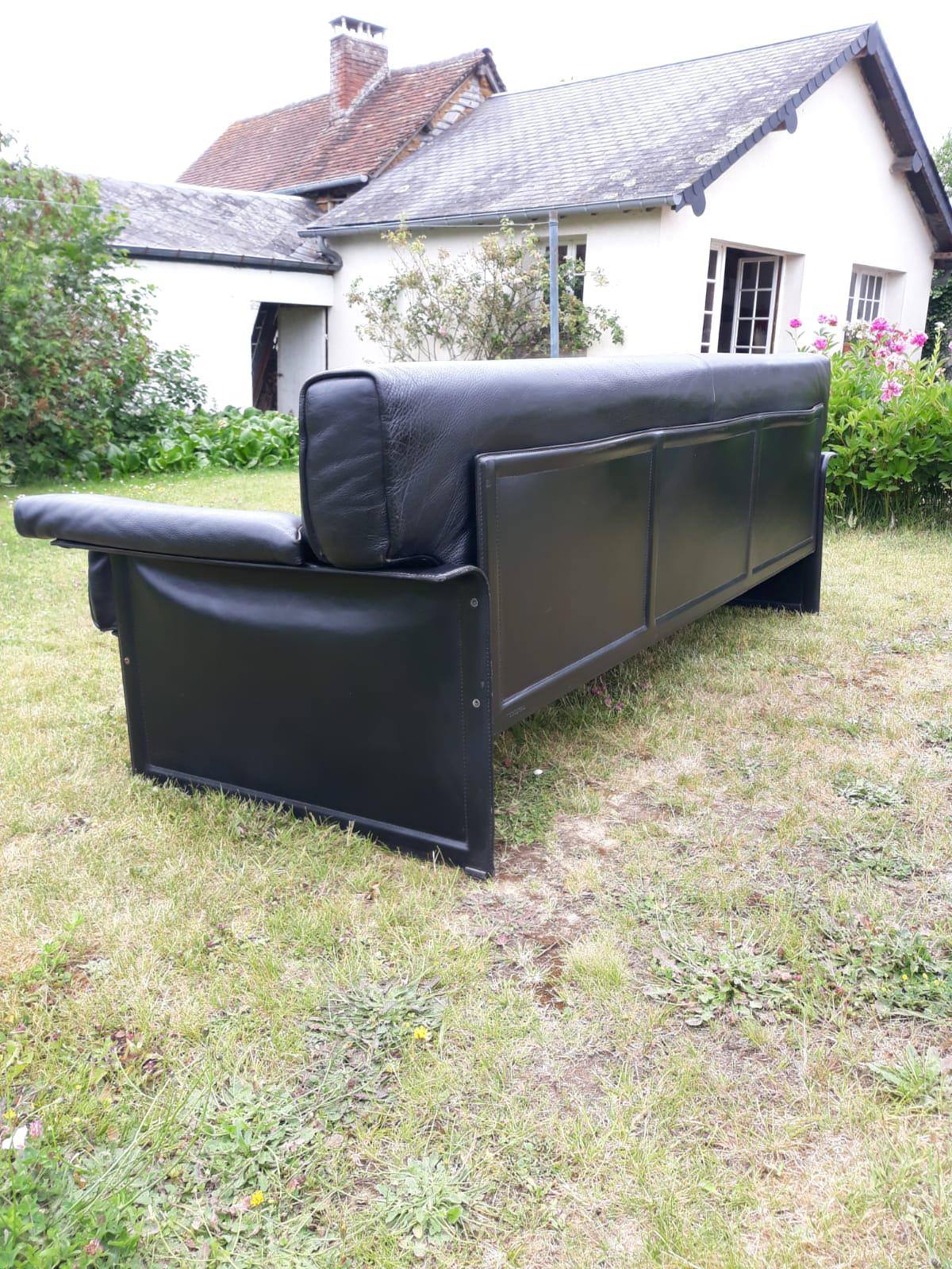 Leather sofa Tito Agnoli for Matteo Grassi