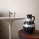 Scandinavian candle holder in real metal, Germany 1960, fabric nagel