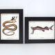 Lot de 2 chimère encadrées lithographie gravure animal