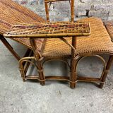 Vintage rattan chaise longue 1960