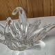 Centre de table en cristal soufflé transparent style Cristal de Vannes 26cm