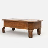 Charmant tabouret d'église rustique en bois, France vers 1900