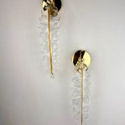 Pair of "Leaf" wall sconces by Murano Mazzega Italy, 1970s