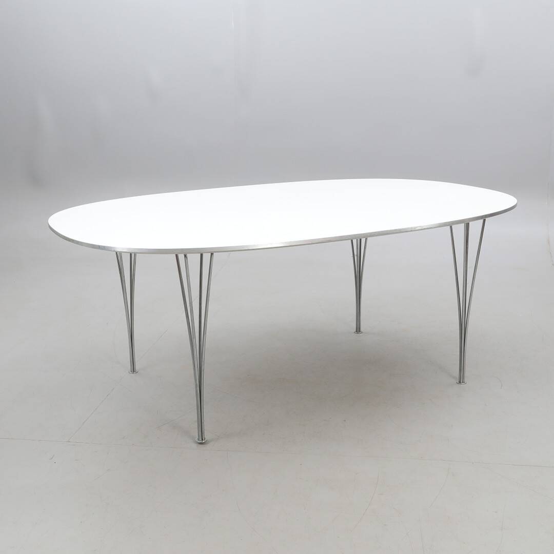 Piet eh dining table & bruno mathsson superellips' fritz hansen, 1983, denmark