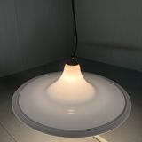 Large white glass hanging lamp by Vistosi, Italy