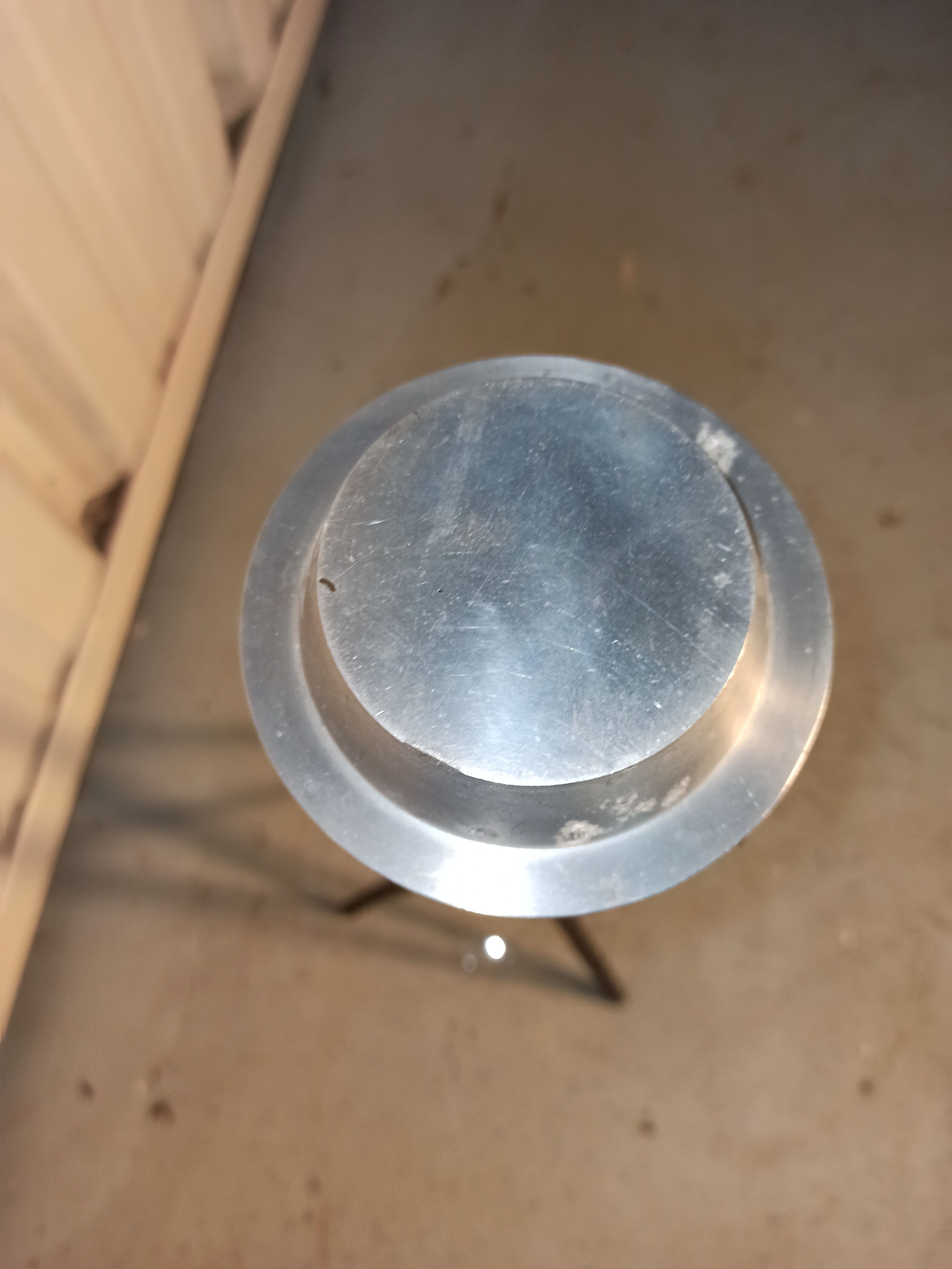 Standing ashtray wrought iron base cast aluminum ashtray