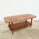 Teak coffee table with double top and ceramic insert — Scandinavian, 1960s