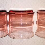Lot 6 glasses with vintage water pink 50s