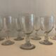 7 antique blown foot glasses