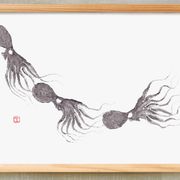 Impression d'art encadrée "empreinte d'un banc de poulpes"