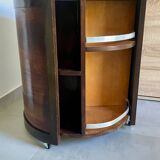 Art Deco rotating round bar in two-tone wood