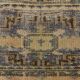 Faded Mustard Geometric Pattern Vintage Persian Runner Rug, 85x306 Cm