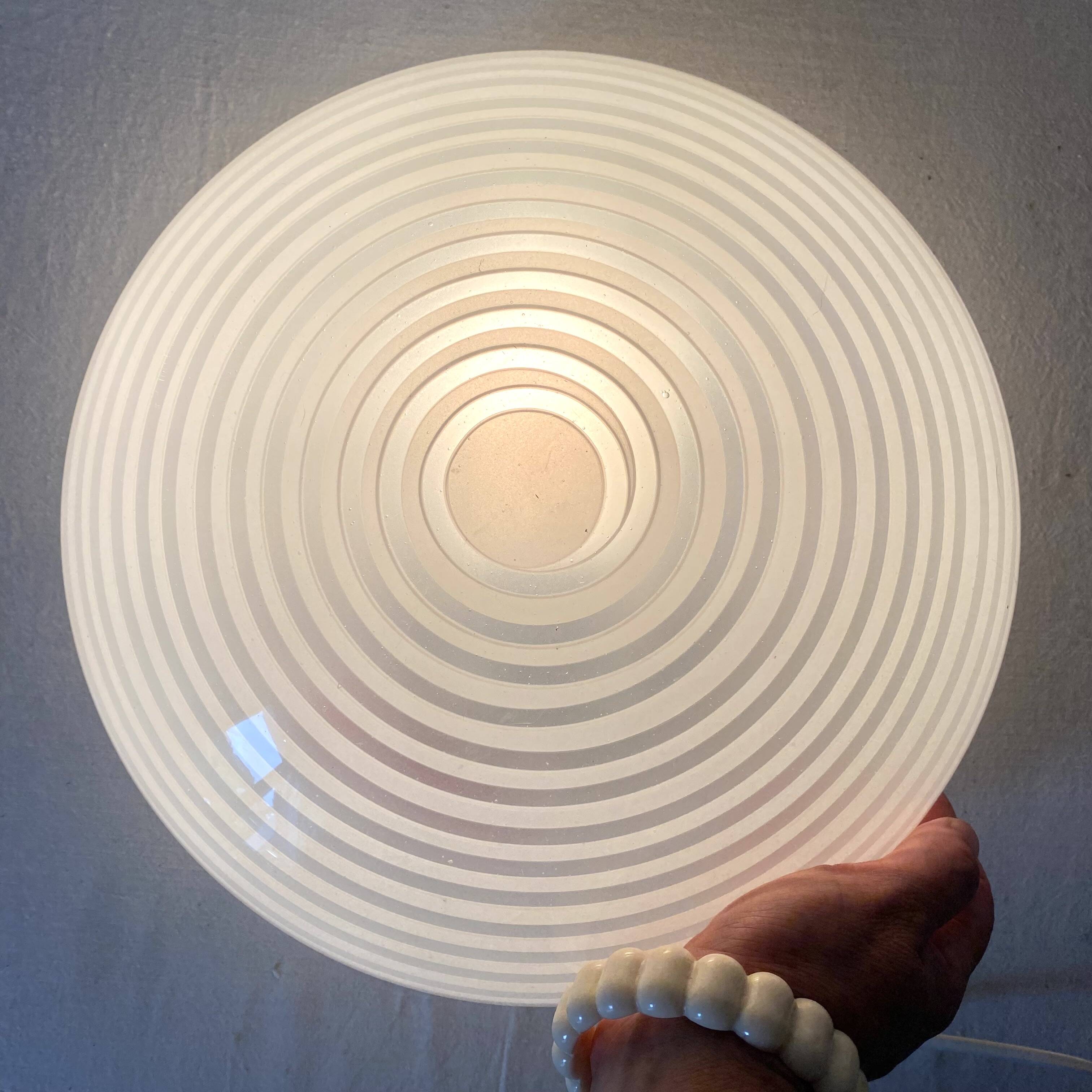 Round curved spiral ceiling light space age