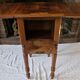 Nineteenth-century walnut work table with flaps, large storage + secret drawer.