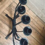 Chandelier brutaliste en fer forgé très grande taille 1950.