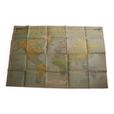 Planisphere map time zones blondel paris old french map time zone 30s