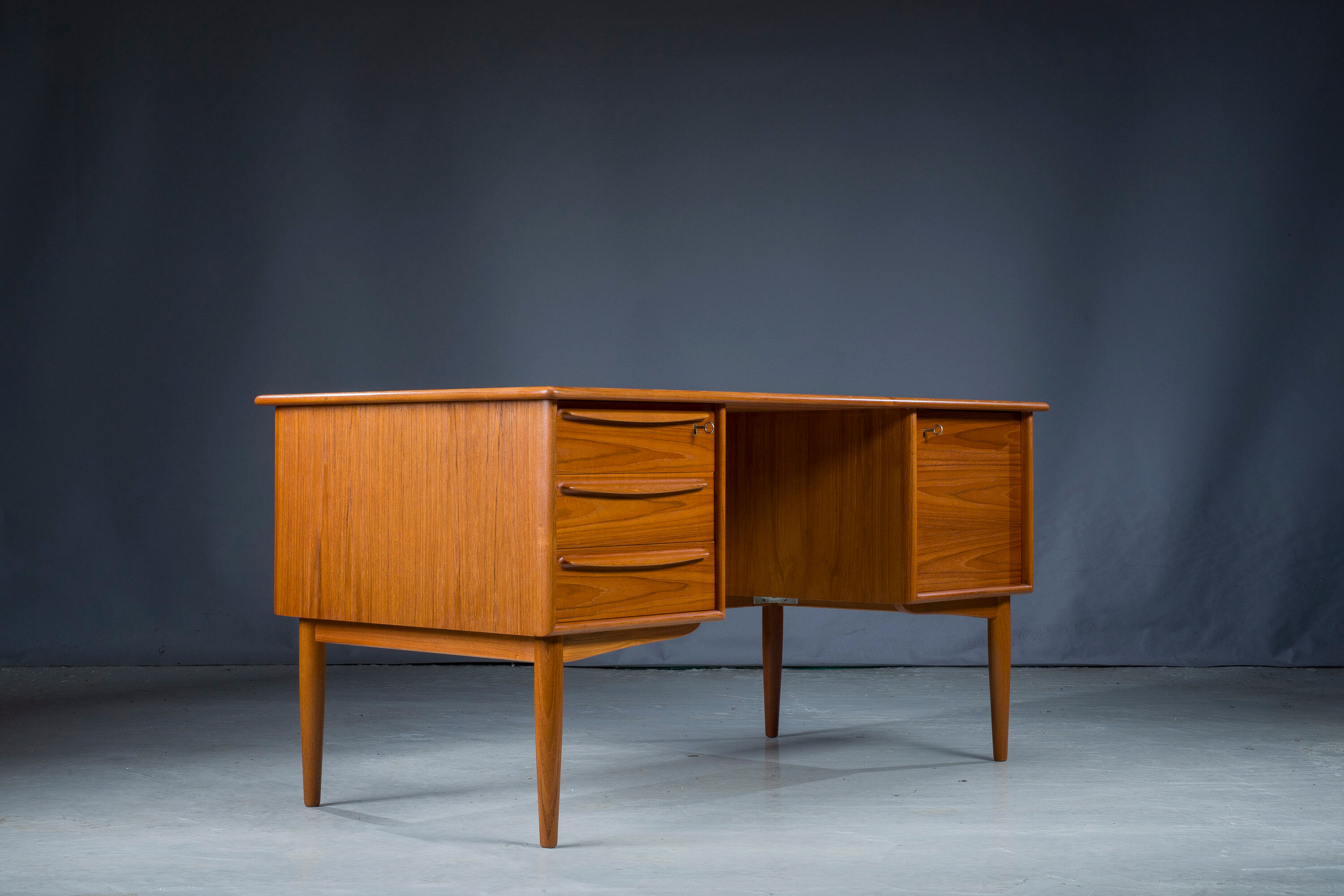 Mid-Century Danish Modern Desk Teak by Svend Madsen for Falster, 1970s