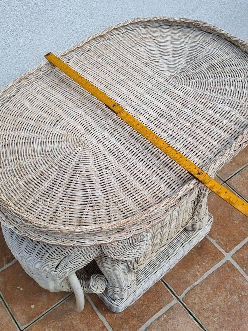Table d'appoint, éléphant en rotin vintage, années 70