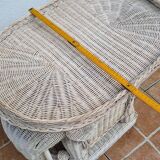 Vintage rattan elephant side table, 70s