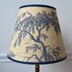 Jouy fabric lampshade, blue, tree pattern, leaves
