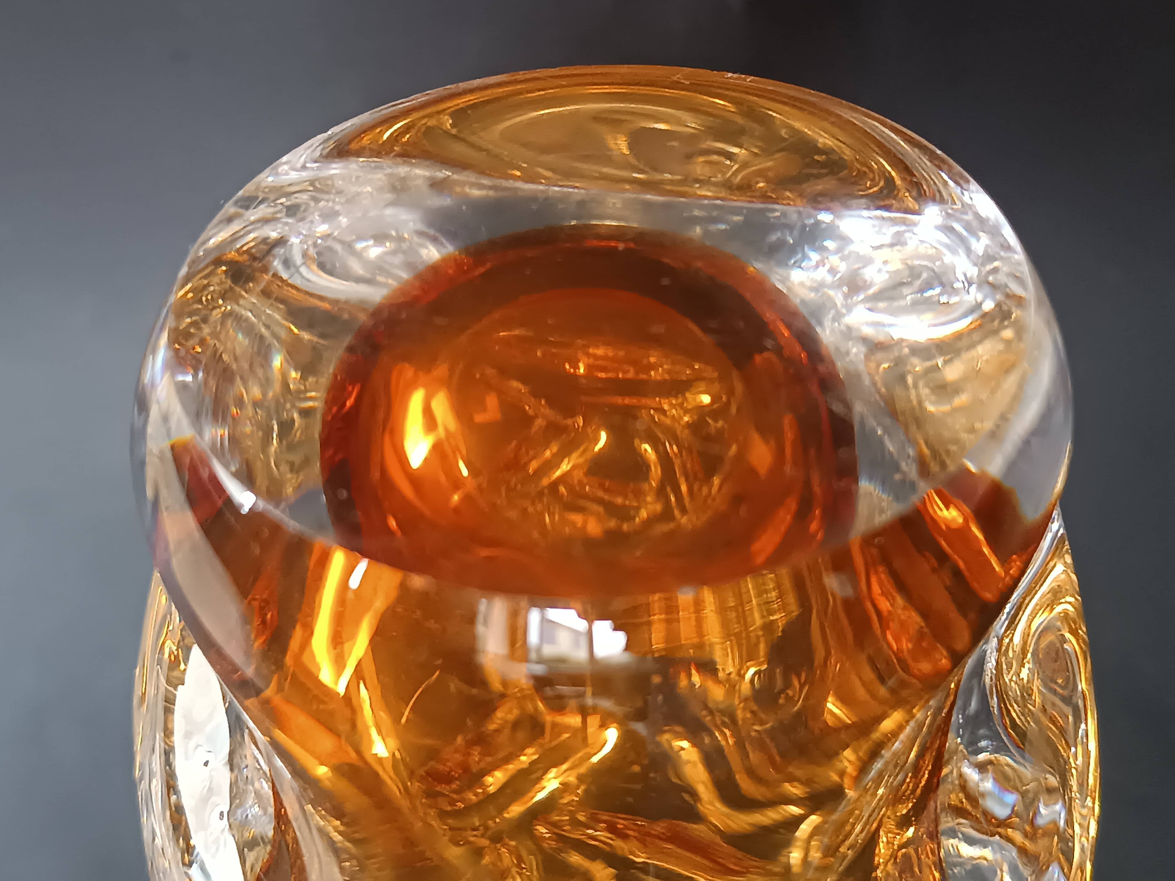 Amber glass vase design Jan Beranek vintage