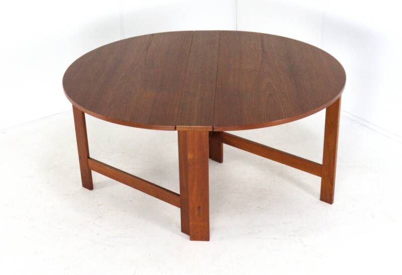 Table de salle à manger pliante en teck danois « Skovlund » - style moderne du milieu du siècle