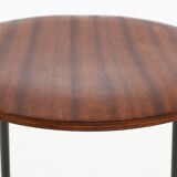 Set of 2 mid-century stools / teak / steel / Danish industrial design / 1960s