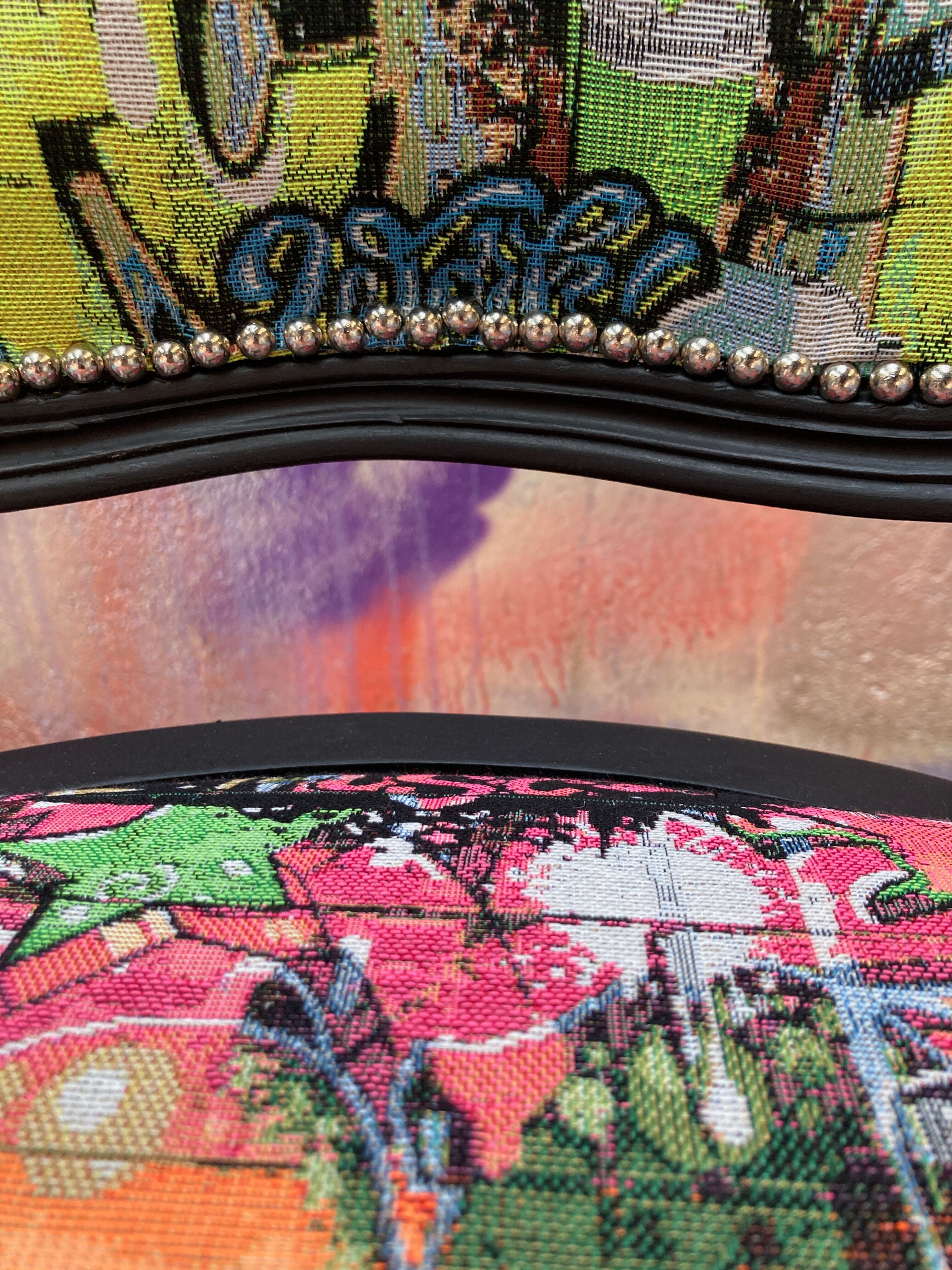 Street art noire chair