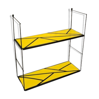 Etagere style string 1960 motif  jaune geometrique 48x58x17