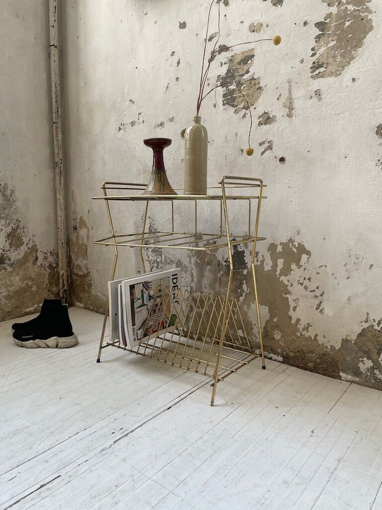 Vintage vinyl bedside side table