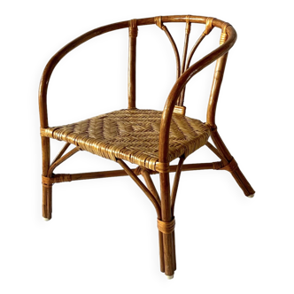 Chaise vintage pour enfant en bambou